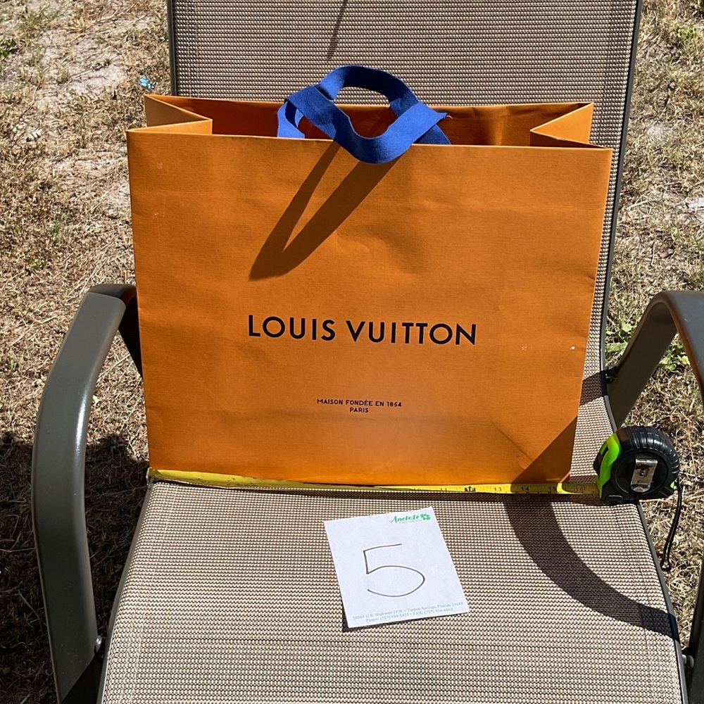 Louis Vuitton Vibrant Orange Tote with Blue Accents